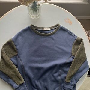 Outdoor Voices Blue and Olive Sweatshirt